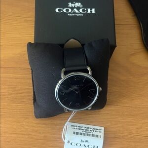 Coach Sleek Black and Silver Timepiece